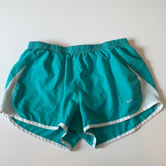 Nike Turquoise High-Waist Athletic Shorts, Medium - Picture 1 of 5